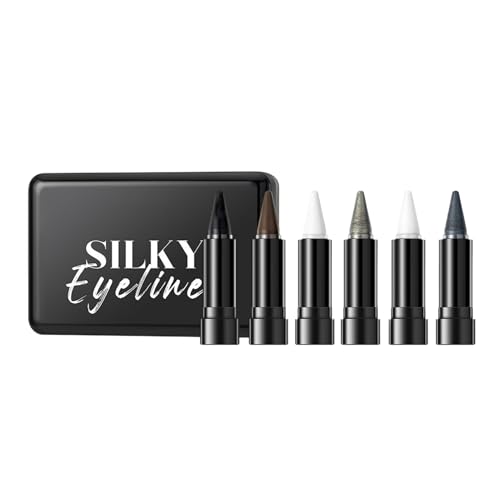 Cream Eyeliner,Wasserverzeichnender Augenbleistift - 6 Farben Glitzer Creme Formel Augen Makeup Wasserdicht Verwischfest für Damen Dating Party Veranstaltung von Generisch