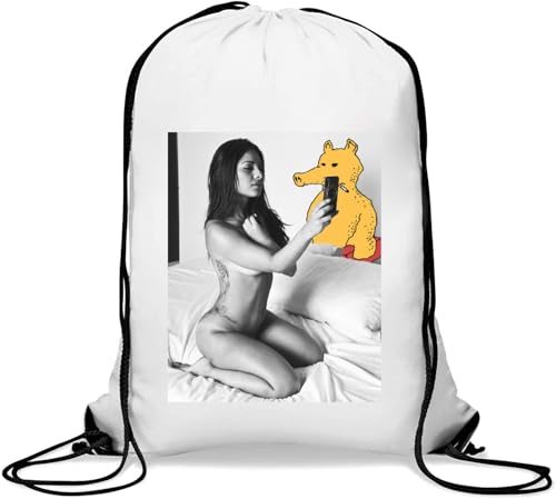 Creature and a Girl Turnbeutel mit Kordelzug, Weiß von Generisch