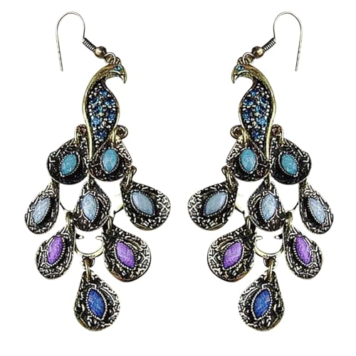 Creolen Aus Pair Women Vintage Style Drop Hook Earrings Jewelry Ohrringe Bast (Blue, One Size) von Generisch
