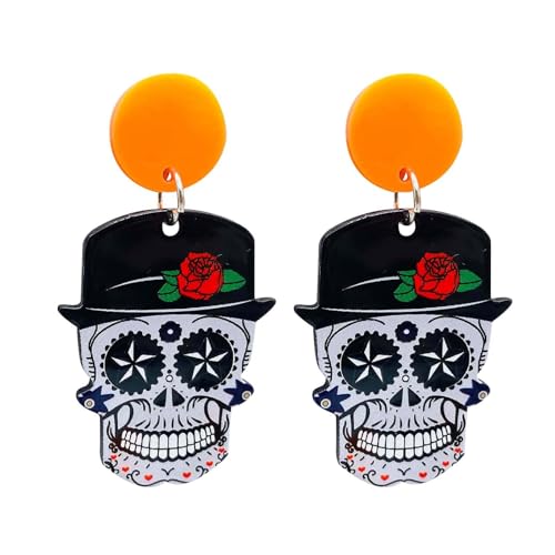 Creolen Ohrringe Schmuck aus Europa und Amerika Damen Acryl Ohrringe Halloween1 Cosplay Costume Accessories (A, 5. 5cm) von Generisch