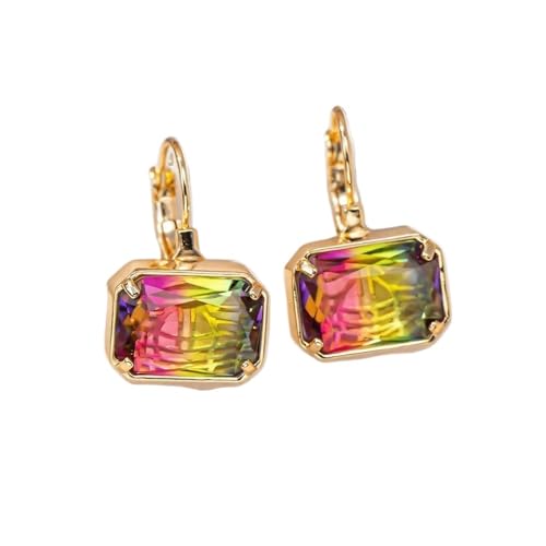 Creolen mit Zirkonia in Blau, Grün und Rot Regenbogen für Damen Damen Farbe Weiblich Hochzeit, Einheitsgröße Creolen mit Zirkonia in Blau, Grün und Rot Regenbogen für Damen Damen Farbe Weiblich Hochzeit, Einheitsgröße von Generisch