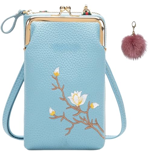 Cross-Body Wallet with Cell Phone Holder,Mini Shoulder Bags with Credit Card Slots,Lightweight PU Leather Pocket Bags von Generisch