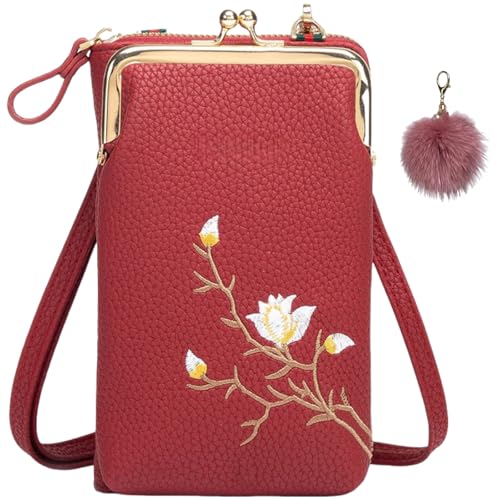 Cross-Body Wallet with Cell Phone Holder,Mini Shoulder Bags with Credit Card Slots,Lightweight PU Leather Pocket Bags von Generisch