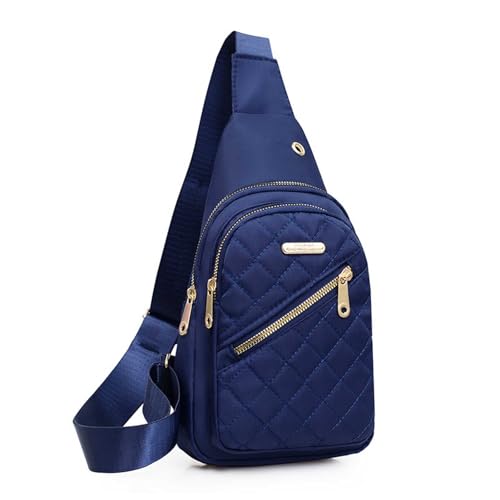 Crossbody Bag Damen Rosa Diebstahlsichere Sling Bag Brusttasche Handtasche Schultertasche Gürteltasche Kleiner Rucksack Umhängetasche City Shoulder Everyday Bodybag aus Leder für Reisen, Dunkelblau von Generisch
