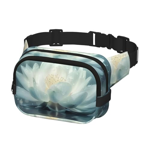 Crossbody-Bauchtasche für Damen und Herren, modische Gürteltasche zum Wandern, Laufen, Reisen, Wasserlilie, floral, schwimmend auf Wate, mehrfarbig, Einheitsgröße, Geldgürtel von Generisch