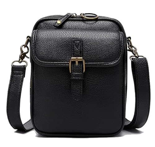 Crossbody Leather Bag for Women, Vintage Anti Theft Shoulder Bags Built In Wallet, Large Capacity (Black) von Generisch