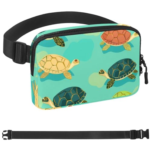 Crowds of Sea Turtles Pattern Crossbody Bauchtasche für Damen und Herren, Gürteltasche für Reisen, Freizeit, Wandern, Radfahren, mehrfarbig, 4 x 23 x 15 cm, mehrfarbig, 1.5x9.0x5.9in/4x23x15cm von Generisch