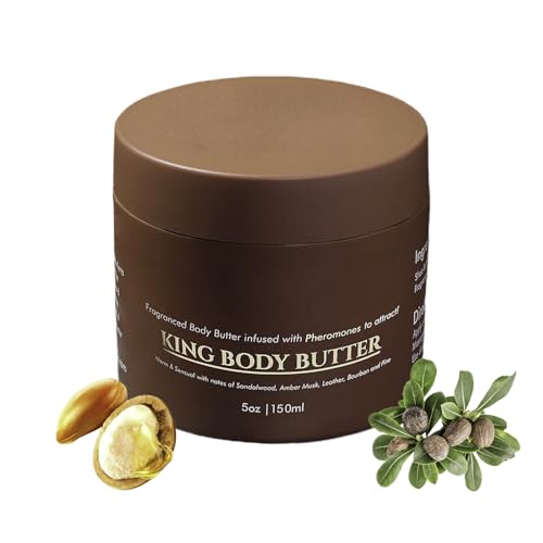 CrownedSkin King Body Butter Für Männer, 150 ml Körperbutter Mit Kölnischwasser, Hautpheromon Feuchtigkeitsspendende Körperbutter, Shea butter Körpercreme Für Trockene Haut CrownedSkin King Body Butter Für Männer, 150 ml Körperbutter Mit Kölnischwasser, Hautpheromon Feuchtigkeitsspendende Körperbutter, Shea butter Körpercreme Für Trockene Haut von Generisch