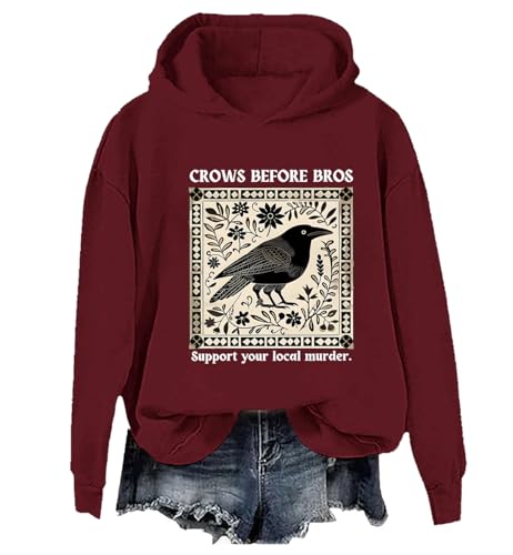 Crows Before Bros Hoodie, Crows Before Bros Sweatshirt, Crows Before Bros Support Your Local Murder Pullover Hoodie, claret, M von Generisch