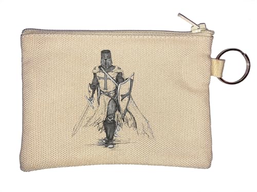 Crusader Knight Templar Sketch Schlüsselanhänger Münzbörse Beige von Generisch