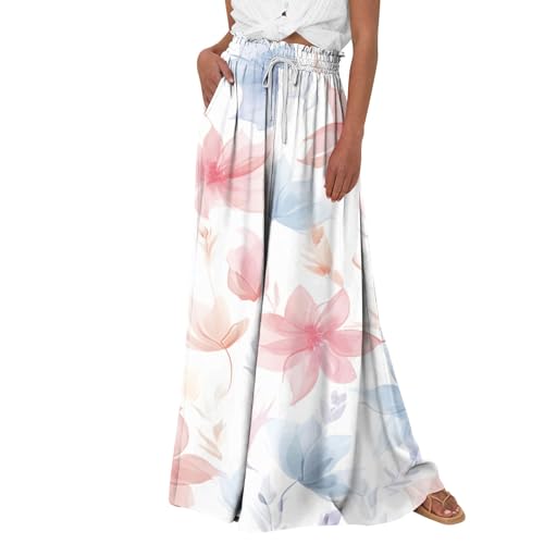 Culottes Hosen Damen High Waist Sommerhosen Leicht Luftig Marlenehose Freizeit Druck Stoffhose Elegant Musselin Palazzo Hose Bequeme Weite Strandhose Mit Taschen Plissee Hose Mit Drawstring Gürtel Culottes Hosen Damen High Waist Sommerhosen Leicht Luftig Marlenehose Freizeit Druck Stoffhose Elegant Musselin Palazzo Hose Bequeme Weite Strandhose Mit Taschen Plissee Hose Mit Drawstring Gürtel von Generisch