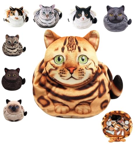 Cute Cat Drawstring Makeup Bag,Cat Cosmetic Toiletry Travel Purse,Lay Flat Makeup Bag Gifts for Feline Lovers Cute Cat Drawstring Makeup Bag,Cat Cosmetic Toiletry Travel Purse,Lay Flat Makeup Bag Gifts for Feline Lovers von Generisch