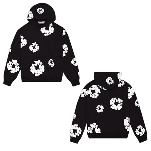 D-T Sweatshirt Und Jogginghose Set 2 Teiliges, Herren Herbst Winter Jogginganzug Männer mit Blumen Trainingsanzug Tracksuit, Y2k Hip Hop Langarm Waffel Sweatshirts Und Hose, Unisex Outfit Sportanzug von Generisch