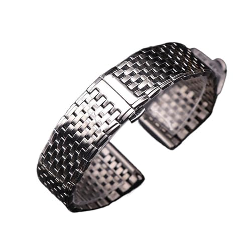 DSHDFJ 12 14 16 18 mm 20mm 22mm Edelstahlband Faltschnalle Männer Frauen Ersatzbanduhr Zubehör Kompatibel mit mechanischer Uhr(Rose Gold Silver_16mm) von Generisch
