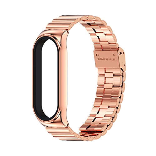 DSHDFJ Geeignet for Xiaomi MI Band 6/5 Gurt MI 3 4 Uhrenbande Universal Armband Metall Bambusgelenk 304 Edelstahl Watch-Bands(09) von Generisch