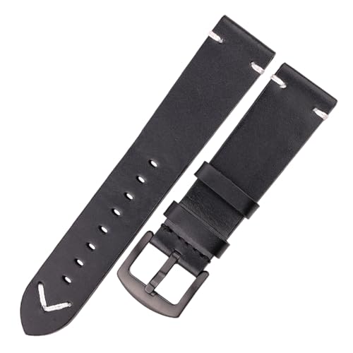 DSHDFJ Handgefertigtes Leder-Uhrenarmband, Gelb-Grün, Ölwachs, Rindsleder, kompatibel mit Smartwatch-Gürtel, 18 mm, 20 mm, 22 mm, 24 mm, 20 mm von Generisch