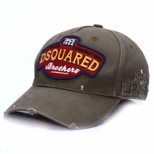DSQUAREDS Herren-Baseballkappe, klassisch, sportlich, lässig, Sommer-Kappe, Stickerei, klassische Snapback-Mütze, armee-grün, Einheitsgröße von Generisch