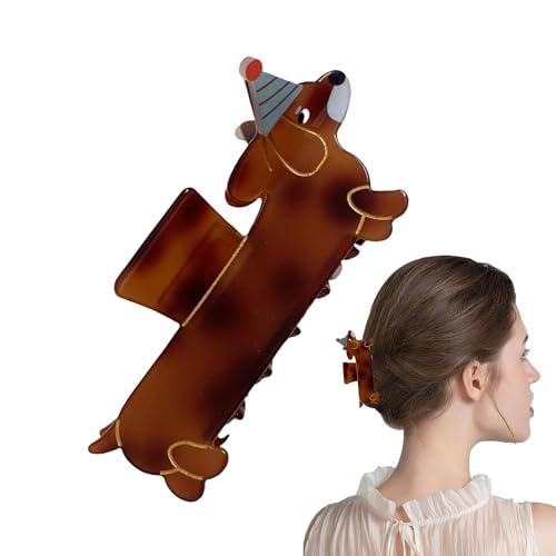 Dackel-Haarspangen, süße Acetat-Hundehaarspangen, Dackel-Haarspangen mit Krallenclip, Haar-Accessoires, Dackel-Geschenk für Frauen und Mädchen Dackel-Haarspangen, süße Acetat-Hundehaarspangen, Dackel-Haarspangen mit Krallenclip, Haar-Accessoires, Dackel-Geschenk für Frauen und Mädchen von Generisch