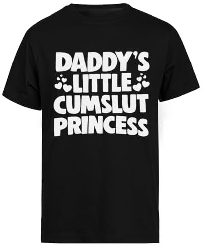 Daddys Little Cum Slut Princess Schwarzes T-Shirt Mit Kurzen Ärmeln Für Herren von Generisch