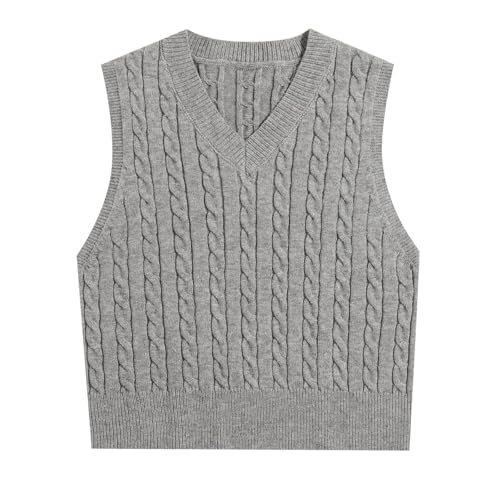 Damen Ärmellos V-Ausschnitt Strickweste Pullover Elegant Strickpullover Strickpulli Casual Damen Herbst Winterpullover Sweater Vest Damenpullover Damen Ärmellos V-Ausschnitt Strickweste Pullover Elegant Strickpullover Strickpulli Casual Damen Herbst Winterpullover Sweater Vest Damenpullover von Generisch