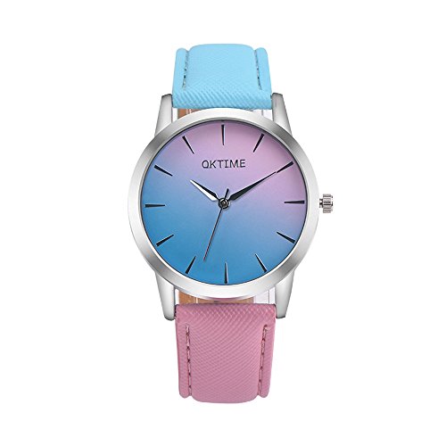 Damen Analog Quarz Armbanduhr Design Quarz Regenbogen Uhr Analog Legierung Retro Band Handgelenk Damenuhr (B, One Size) von Generisch