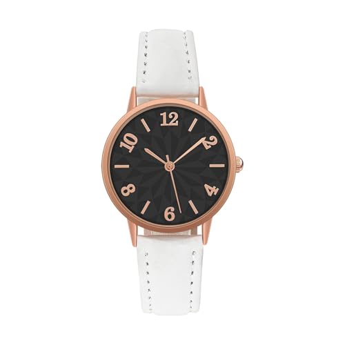 Damen Analog Quarz Armbanduhr mit Edelstahlarmband Modische Damenuhr Wunderschöne kompakte Damenuhr Lässige einfache Elegante Damenuhr Damen Analog Quarz Uhr mit Lederarmband (A, One Size) von Generisch
