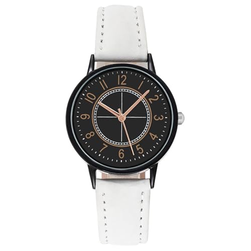 Damen Analog Quarz Uhr mit Lederarmband Modische Damenuhr Wunderschöne und kompakte Damenuhr Lässige und einfache Elegante Damenuhr (A, One Size) von Generisch