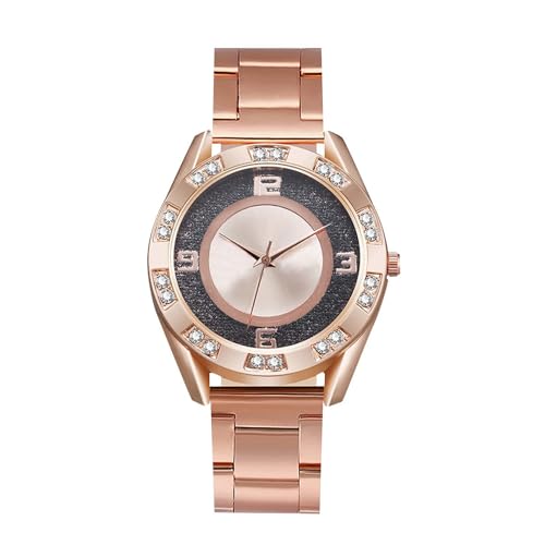 Damen Analog Quarz Uhr mit Lederarmband Modische Damenuhr Wunderschöne und kompakte Damenuhr Lässige und stilvolle Elegante Damenuhr Damenuhruhr Edelstahl (B, One Size) von Generisch