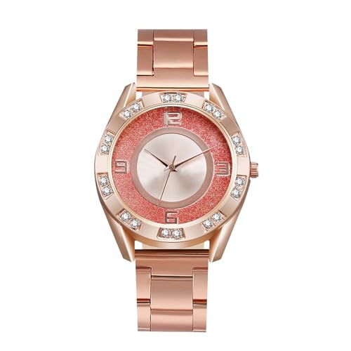 Damen Analog Quarz Uhr mit Lederarmband Modische Damenuhr Wunderschöne und kompakte Damenuhr Lässige und stilvolle Elegante Damenuhr Damenuhruhr Edelstahl (E, One Size) von Generisch