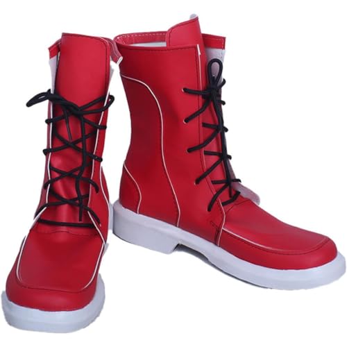 Damen Anime Cosplay Stiefel Für Midoriya Izuku Mode PU Leder Fancy Bühne Performance Requisiten Schuhe Custom Made Halloween Christma Comic Con (Rot,34) von Generisch