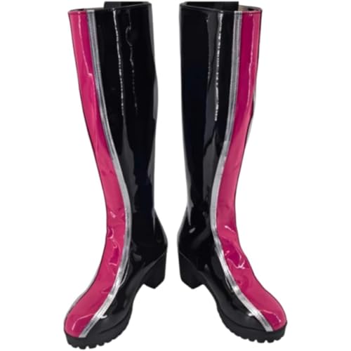 Damen Anime Cosplay Stiefel Für Rumi PU Leder Fancy Bühne Performance Requisiten Schuhe Halloween Comic Con (Schwarz,46) von Generisch