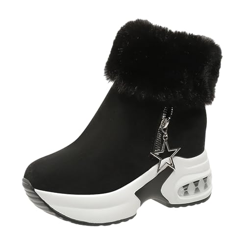 Damen Ankle Boots Elegante Stiefeletten für den Winter Warme Bequeme Schuhe Stilvolles Design Hoher Komfort für Frauen (Black, 39) von Generisch