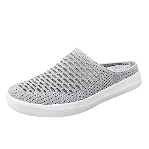 Damen Atmungsaktiv Schnürschuhe Freizeitschuhe Unisex Leichte Mesh Arbeitsschuhe Sportlich Atmungsaktiv Slip Arbeit Turnschuhe Business Casual Tennis Schuhe Herren, grau, 38.5 EU von Generisch