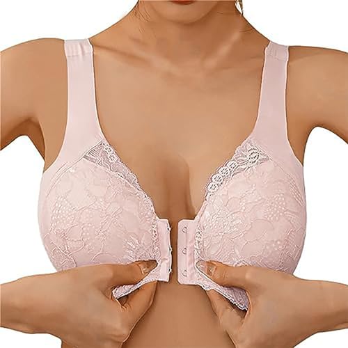 Damen-BH mit vorderer seitlicher Schnalle, Spitzenkante, ohne Stahlring, Bewegung, Nahtloser Raffung, Anpassung, Yoga, Schlaf, großer BH Shirt Pack Unterwäsche Rot Damen-BH mit vorderer seitlicher Schnalle, Spitzenkante, ohne Stahlring, Bewegung, Nahtloser Raffung, Anpassung, Yoga, Schlaf, großer BH Shirt Pack Unterwäsche Rot von Generisch