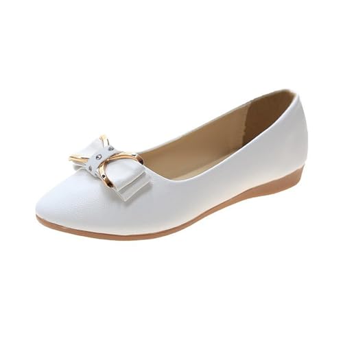 Damen Ballerina Flache Schuhe, Pumps Damen Flats Spitze Zehe Barfußschuhe Leichte Mary Jane Halbschuhe Elegante Brautschuhe Schmetterling Leder Sportschuhe Loafers Frauen Lederschuhe von Generisch