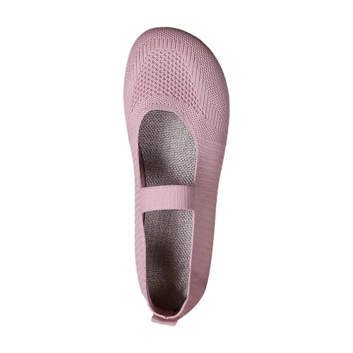 Damen Ballerina Flache Schuhe Runde Zehe Strick Kleid Schuhe Niedriger Keil Slip On Ballerina Loafers Lässige Bequeme Freizeitschuhe Weich Strickstoff Walkingschuhe Sommerschuhe Gymnastikschuhe von Generisch