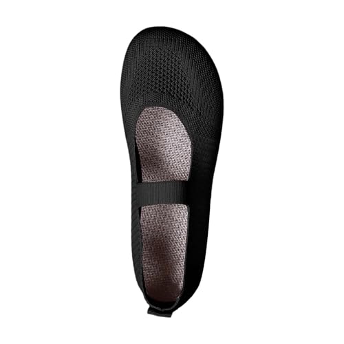 Damen Ballerina Flache Schuhe Runde Zehe Strick Kleid Schuhe Niedriger Keil Slip On Ballerina Loafers Lässige Bequeme Freizeitschuhe Weich Strickstoff Walkingschuhe Sommerschuhe Gymnastikschuhe von Generisch