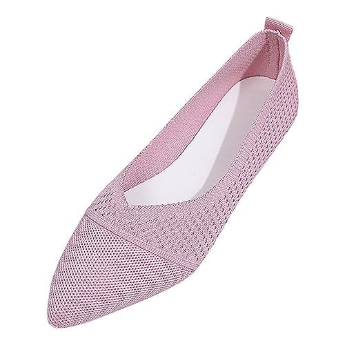 Damen Ballerina Flache Schuhe Spitze Schuhe Zehe Strick Kleid Schuhe Niedriger Keil Slip On Ballerina Walking Flats Schuhe für Frauen Bequem Weich Damen Ballerina Bequeme Slip Ons Flach von Generisch