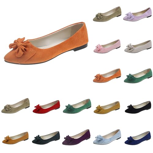 Damen Ballerinas flach klassisch, Elegante und Bequeme Ballettschuhe mit Schleifenbesatz Weich Faux Wildleder Flach Spitze Pumps Weiches Loafer Slip On Knit Kleid Schuhe Bootsschuhe Damen Ballerinas flach klassisch, Elegante und Bequeme Ballettschuhe mit Schleifenbesatz Weich Faux Wildleder Flach Spitze Pumps Weiches Loafer Slip On Knit Kleid Schuhe Bootsschuhe von Generisch
