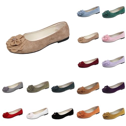 Damen Ballerinas flach klassisch Elegante und Bequeme Ballettschuhe Weich Faux Wildleder Flach Spitze Pumps Komfort Slip On Sommerschuhe Bootsschuhe Walking Flats für Frauen Damen Ballerinas flach klassisch Elegante und Bequeme Ballettschuhe Weich Faux Wildleder Flach Spitze Pumps Komfort Slip On Sommerschuhe Bootsschuhe Walking Flats für Frauen von Generisch