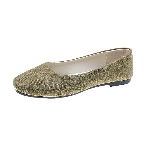 Damen-Ballerinas mit quadratischem Zehenbereich, flache Schuhe, lässig, flache Schuhe, für drinnen und draußen, bequem, zum Reinschlüpfen, einfarbig, Wildleder-Effekt, tragbare flache Schuhe, mintgrün Damen-Ballerinas mit quadratischem Zehenbereich, flache Schuhe, lässig, flache Schuhe, für drinnen und draußen, bequem, zum Reinschlüpfen, einfarbig, Wildleder-Effekt, tragbare flache Schuhe, mintgrün von Generisch