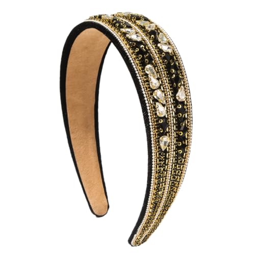 Damen-Stirnbänder aus Fleece, glänzend, voller Diamant, breiter Rand, Party-Haarband von Generisch