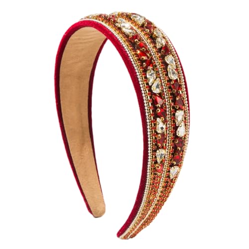 Damen-Stirnbänder aus Fleece, glänzend, voller Diamant, breiter Rand, Party-Haarband von Generisch