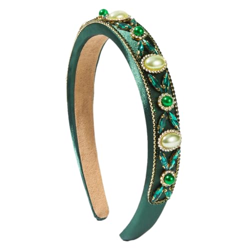 Damen-Stirnband, volle Diamanten, Perlenstäbe, Haarband, trendig, glänzend, modisch, Kopfbedeckung von Generisch