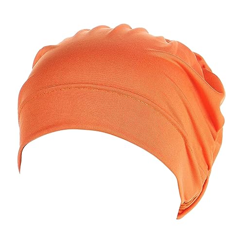 Damen Baumwoll-Turban Schlafmütze Chemo-Hüte Stirnband Muslimischer Turban Schal Weiche Slouchy Haarabdeckung Kopf Schweißband (Orange, Einheitsgröße) von Generisch