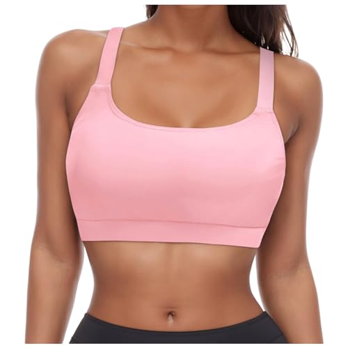 Damen Bikini Oberteil Gepolstert Schnell Trocknend Padded Push Up Swim Sport BH Verstellbar Spaghetti Träger Bademode Swimsuit Rückenfrei Bikinioberteil Workout Bra Top Swimwear von Generisch