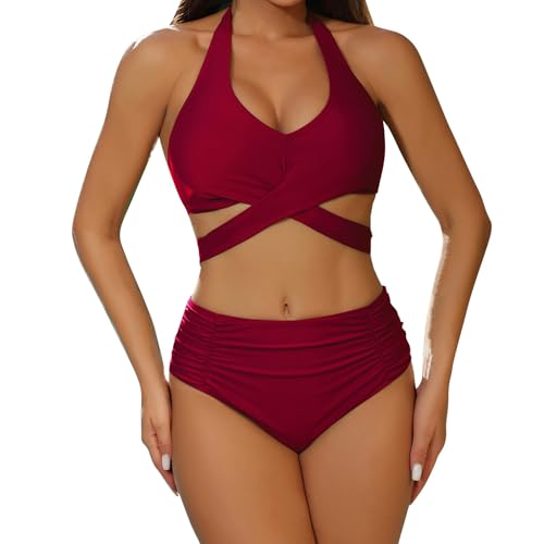 Damen Bikini Set Zweiteiler High Waist Sommer Brazilian Sport Badekleid Mit Körbchen Blau Tanga Bikini Große Oberweite Swimwear Frauen Perioden Große Größen Meine Bestellungen Anzeigen L von Generisch