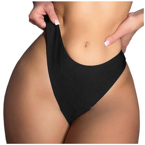 Damen Bikinihose Bikinihosen Mittlere Taille High Cut Bikini Hose String Bikinis Low Waist Sexy Bikinihose Tanga Brazilian Bikini Bottom Badehose Hipster Texturiertem Bikinislip Bademode Swimsuit von Generisch