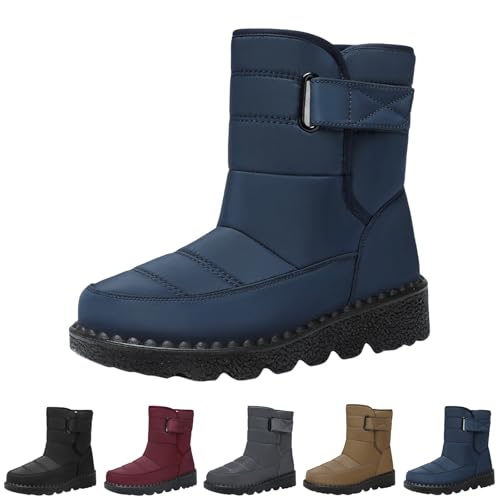 Damen Boots Winterstiefel Damen Gefüttert Wasserdicht Warm Gefütterte Schneestiefel Winterschuhe Mode Fleece Stiefeletten Winter Kurzschaft Stiefeletten Mit Absatz von Generisch