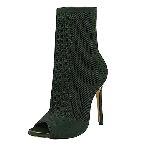 Damen-Bot-Knoten-Form-Absatz für Hochzeits-Party-Kleid, hochmodische Sandale mit klobigem Absatz (Green, 40) von Generisch